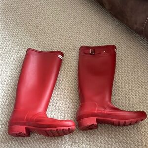 Hunter Red Tall Rain Boots